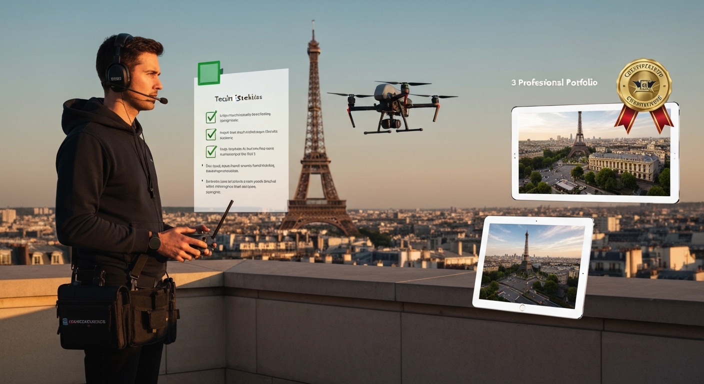 Paris drone operator hire: your assurance of professional aerial footage (3 critical selection criteria)