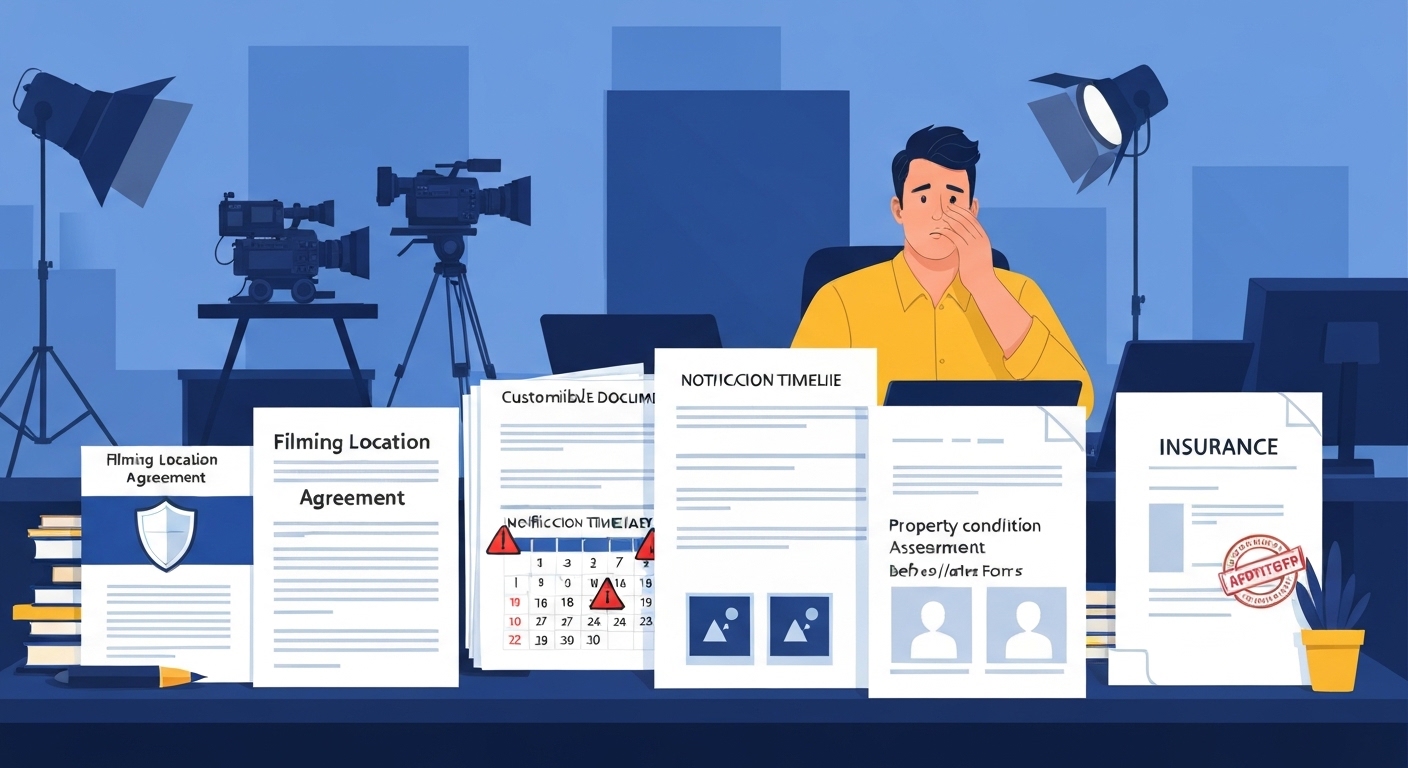 Documents obligatoires tournage : le kit de survie légal pour filmer sans risque (5 documents incontournables)