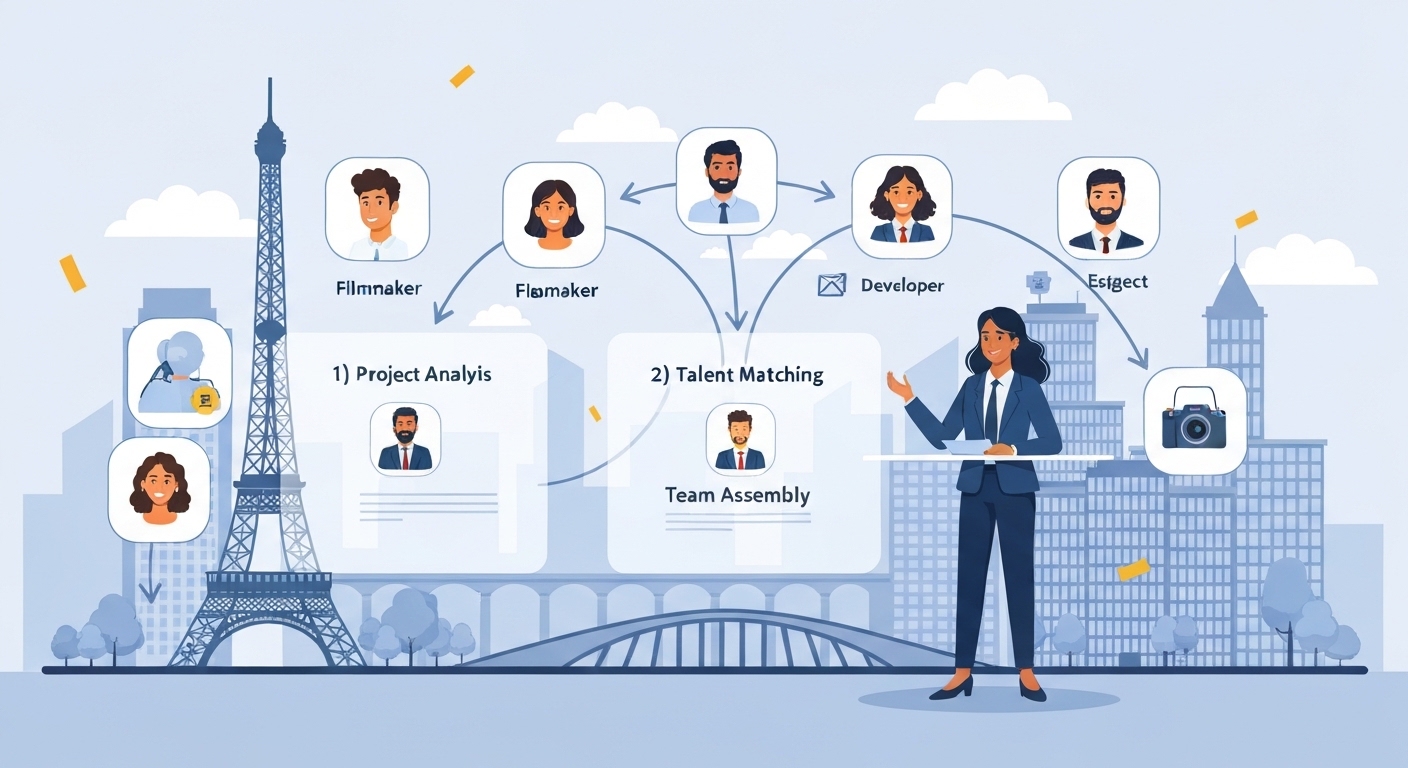 Freelance crew paris sourcing services: your assurance of a perfectly matched team (3-step methodology)