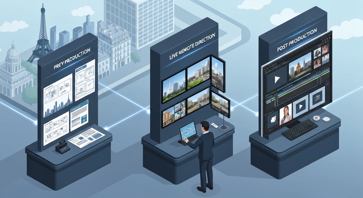Virtual filming solutions paris corporate: your assurance of professional remote production (3 key pillars)
